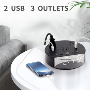 Alarm Clock with USB Charger and Outlets
