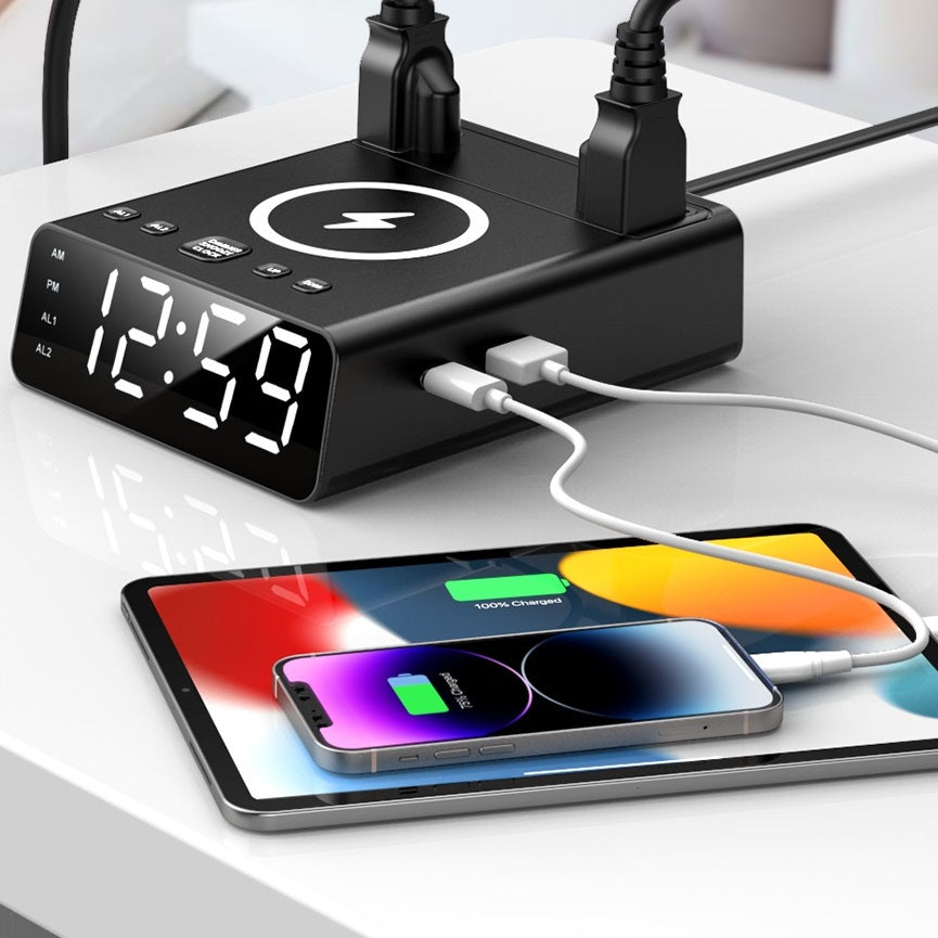 Charge Up Your Mornings: The All-In-One Alarm Clock with Wireless Charging