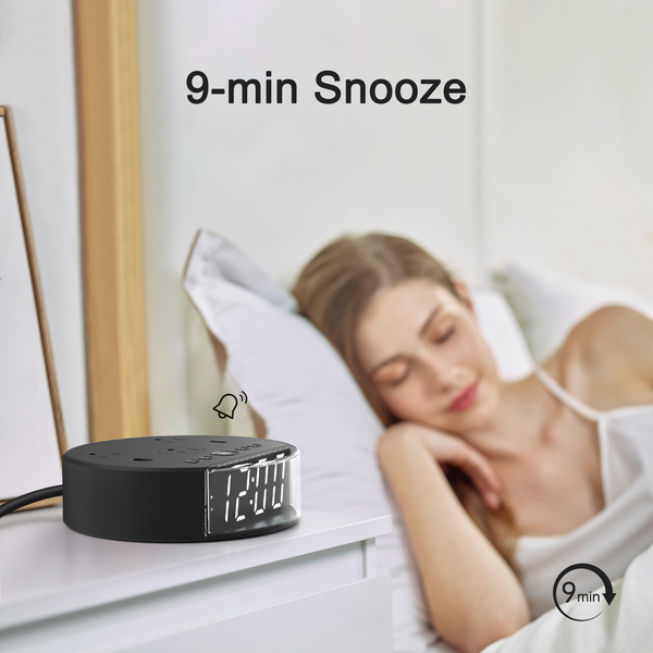Alarm Clock with USB-A and USB-C Charger and Outlets