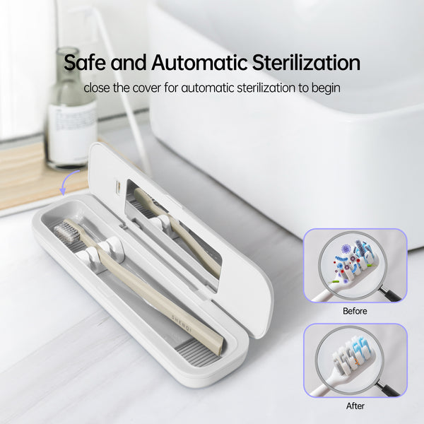 UV Toothbrush Sanitizer, Travel Cutlery Fork and Spoon UV Sanitizer Box