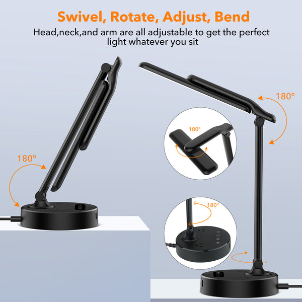 Table Lamp with USB Charger and Outlets, 500pcs