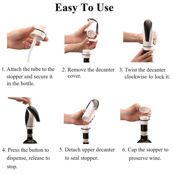 Rechargeable Wine Aerator and Preserver