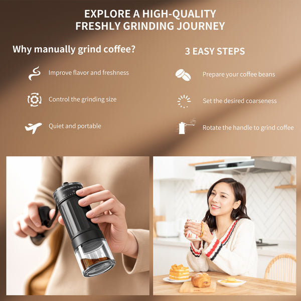 CorporateGiftPro Portable Manual Coffee Bean and Spice Grinder