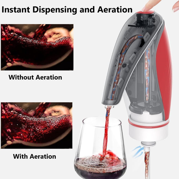All-in-One Rechargeable Wine Aerator Decanter and Preserver - Red, 1000pcs