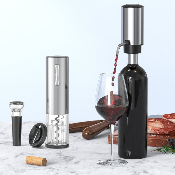 Electric Wine Decanter and Electric Wine Opener, Wine Foil Cutter, and Wine Stopper Vacuum Saver
